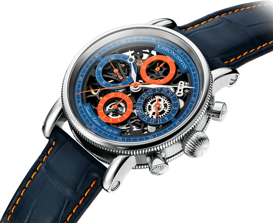 Chronoswiss,Sirius 41mm,41mm,Stainless Steel,Skeleton,Automatic,Chronograph,Day,CH,CH-7543.1S-BLOR