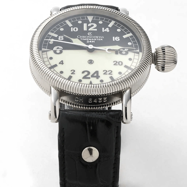 Chronoswiss,Timemaster 44mm,44mm,Stainless Steel,White,Dark Green,Handwound,46hours,Sapphire,Crystal Glass,CH,CH/6433/D/N