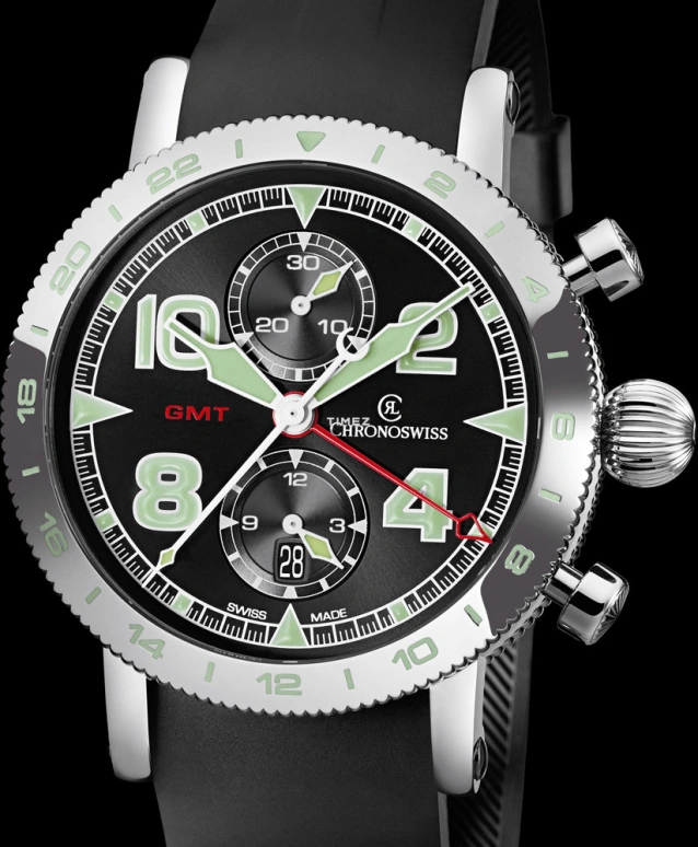 Chronoswiss,Sirius 44mm,44mm,Stainless Steel,Black,Automatic,Chronograph,Dule Time,CH,CH-7553.1