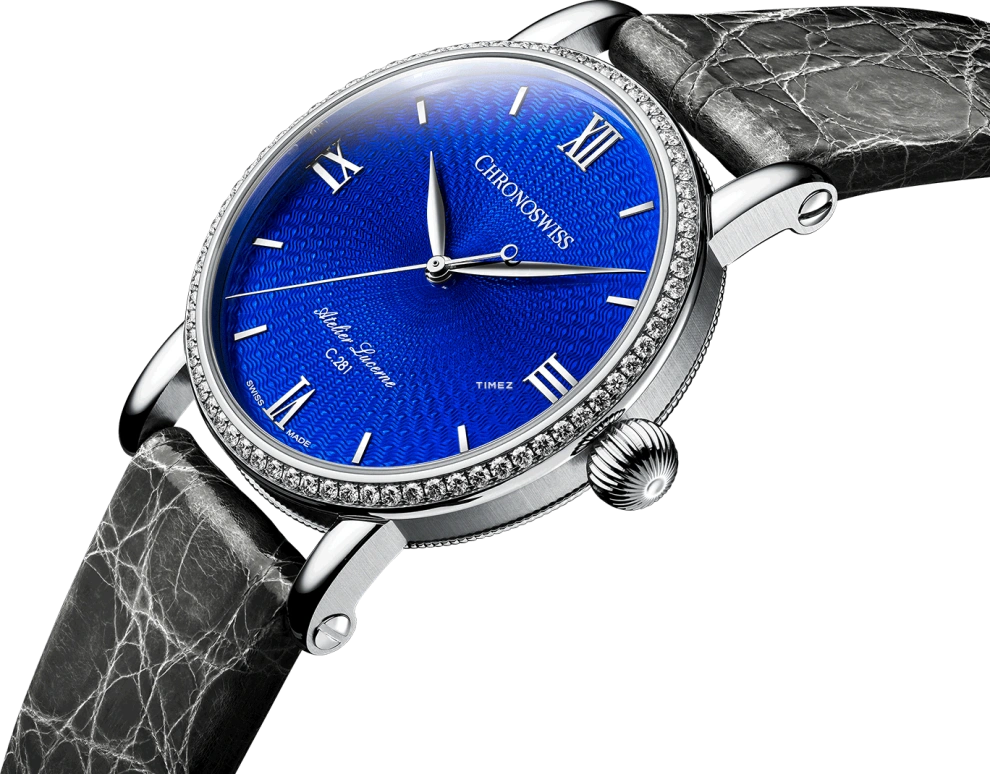 Chronoswiss,Artist 40mm,40mm,Stainless Steel,Blue,Cham Blue,Automatic,42hours,In-house Caliber,CH,CH-2893.1-DE1-BL