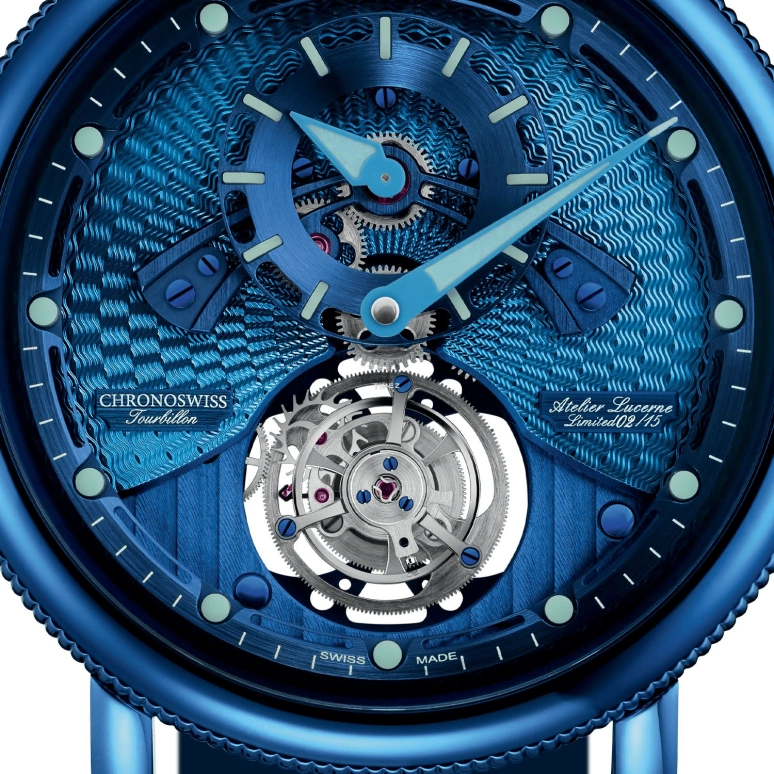 Chronoswiss,Tourbillon 44mm,44mm,Stainless Steel,Blue,Handwound,Tourbillon,60hours,CH,CH-3126-BLBL