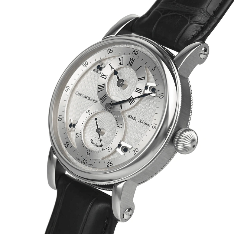 Chronoswiss,Heritage 40mm,40mm,Stainless Steel,White,Automatic,45hours,In-house Caliber,CH,CH-1243.3-SISI