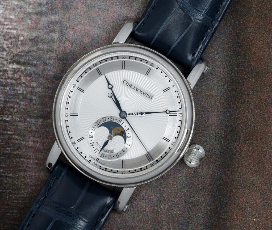 Chronoswiss,Sirius 40mm,40mm,Stainless Steel,Silver White,Automatic,Moonphase,Day,CH,CH-8523