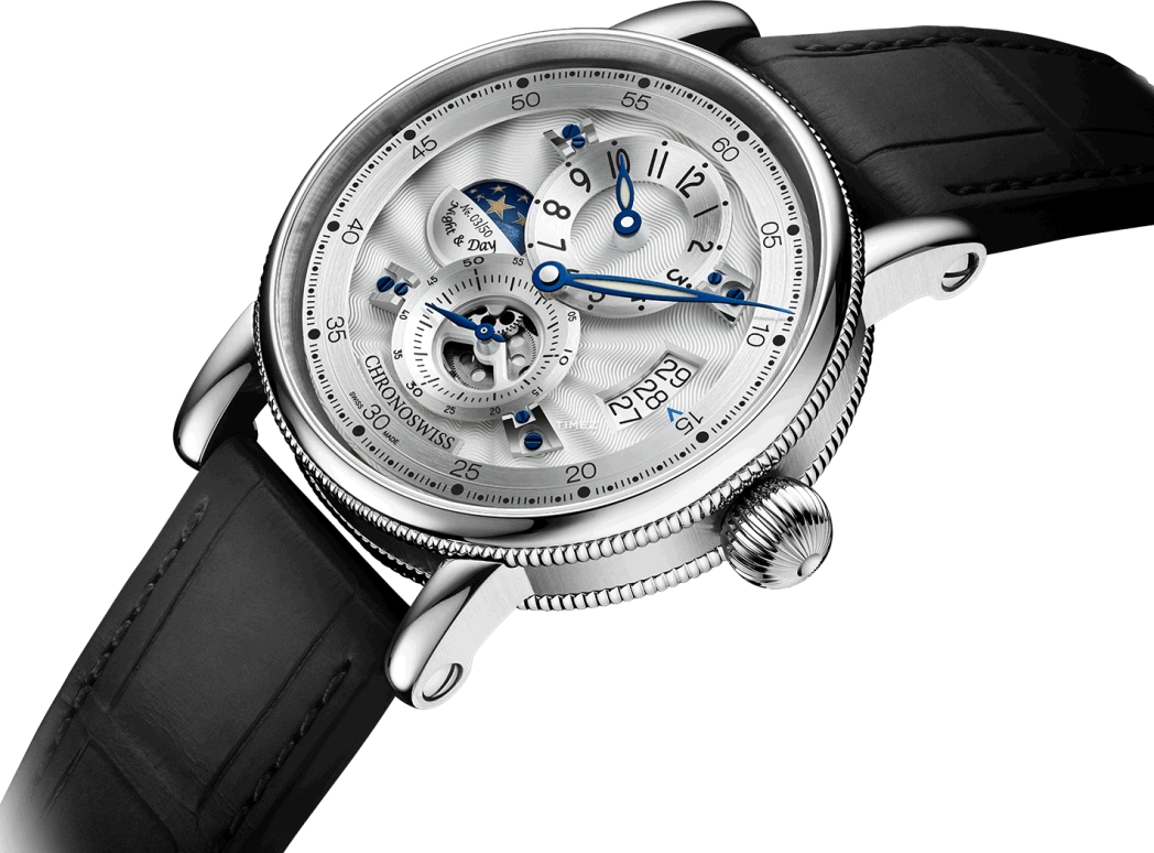 Chronoswiss,Flying 41mm,41mm,Stainless Steel,Silver,Automatic,Day,Day / Night Indication,CH,CH-8763.1-SISI2