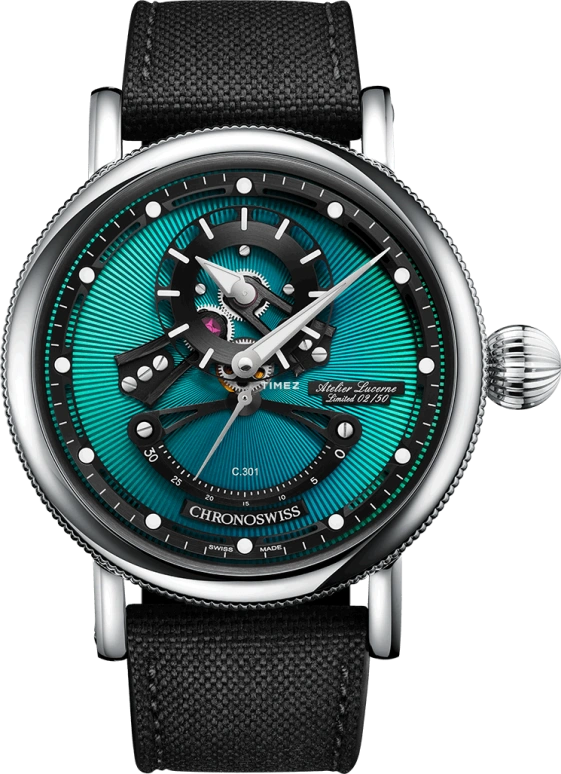 Chronoswiss,Open Gear 44mm,44mm,Stainless Steel,Black,Green,Automatic,Retrograde,42hours,CH,CH-6923-TUBK2