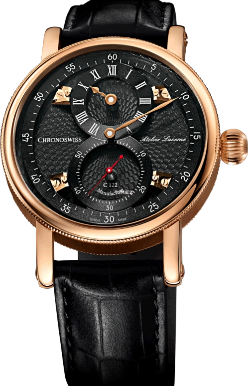 Chronoswiss,Heritage 40mm,40mm,Rose Gold,Black,Automatic,45hours,In-house Caliber,CH,CH-1241.3R-BKBK