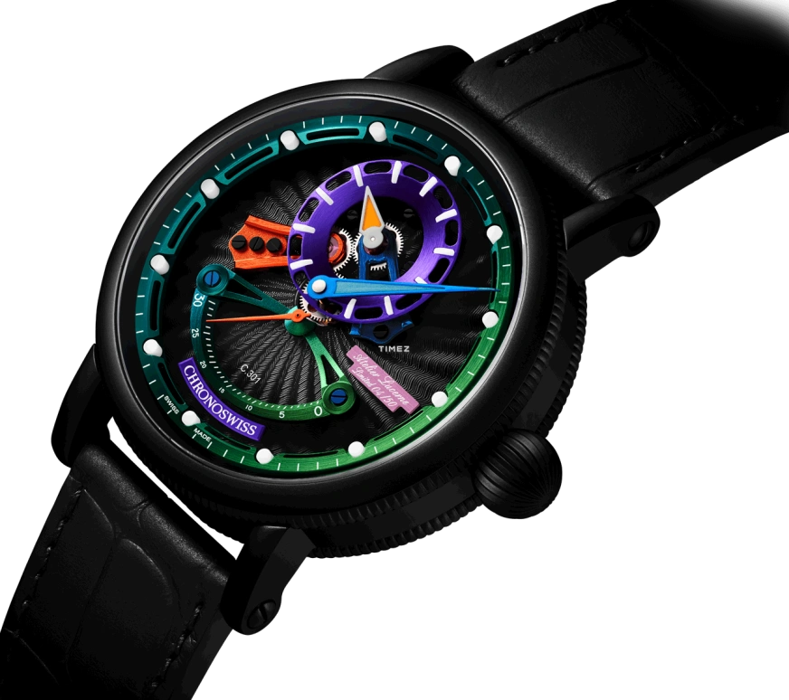 Chronoswiss,Open Gear 44mm,44mm,Stainless Steel,Black,Multi-Color,Automatic,Retrograde,42hours,CH,CH-6925M-COL