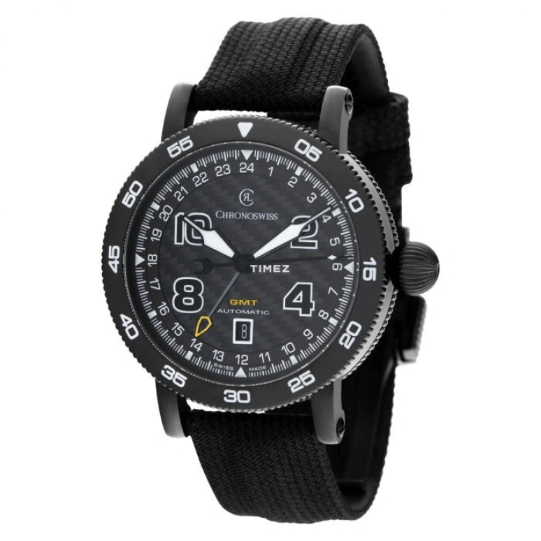 Chronoswiss,Timemaster 44mm,44mm,Stainless Steel,Black,Automatic,Day,Dule Time,CH,CH-2535