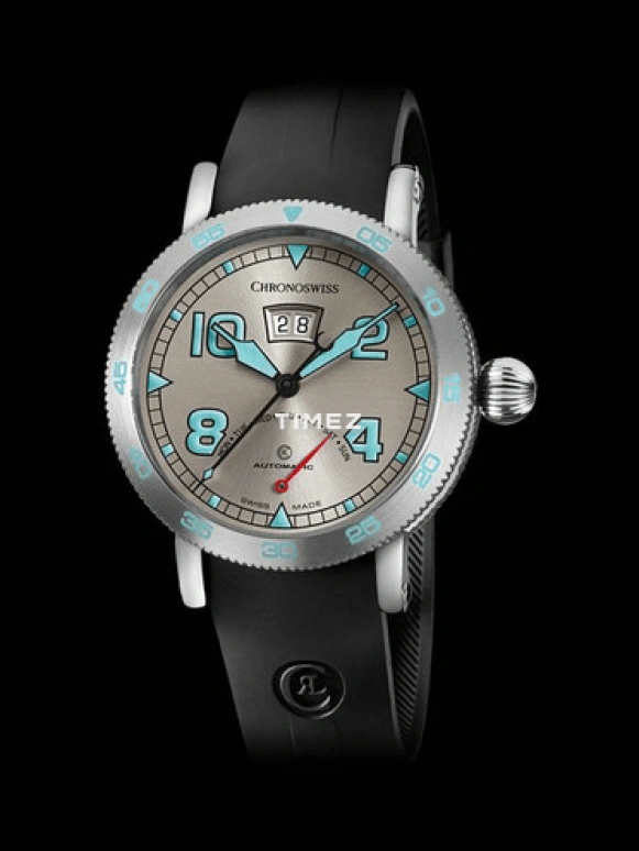 Chronoswiss,Timemaster 44mm,44mm,Stainless Steel,Silver,Grey,Automatic,Date,Day,Retrograde,CH,CH/8143/WH