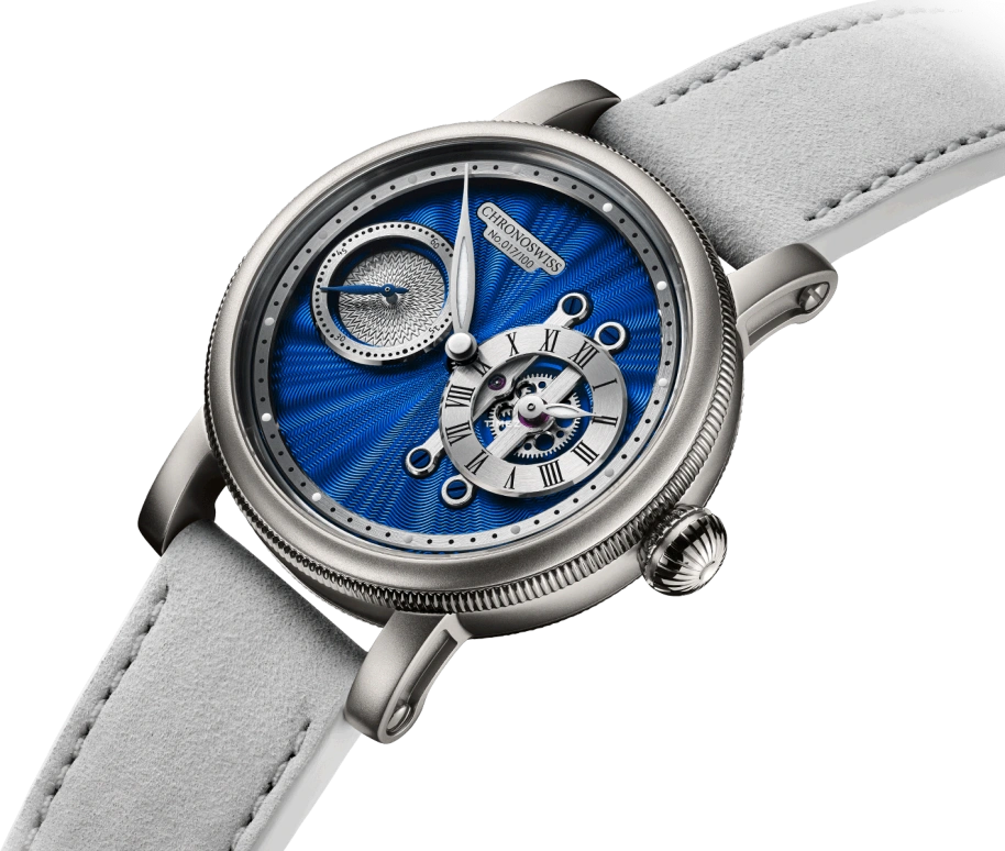 Chronoswiss,Strike 40mm,40mm,Stainless Steel,Blue,Automatic,55hours,In-house Caliber,CH,CH-5023M-BLSI