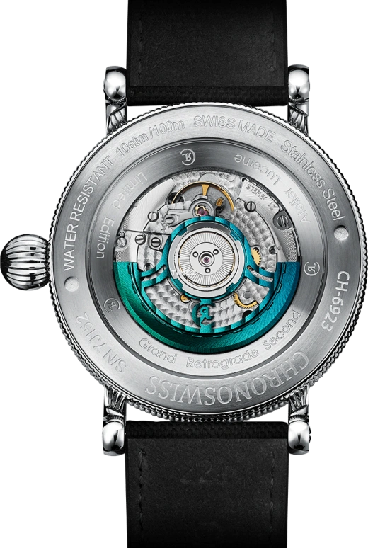 Chronoswiss,Open Gear 44mm,44mm,Stainless Steel,Black,Green,Automatic,Retrograde,42hours,CH,CH-6923-TUBK2