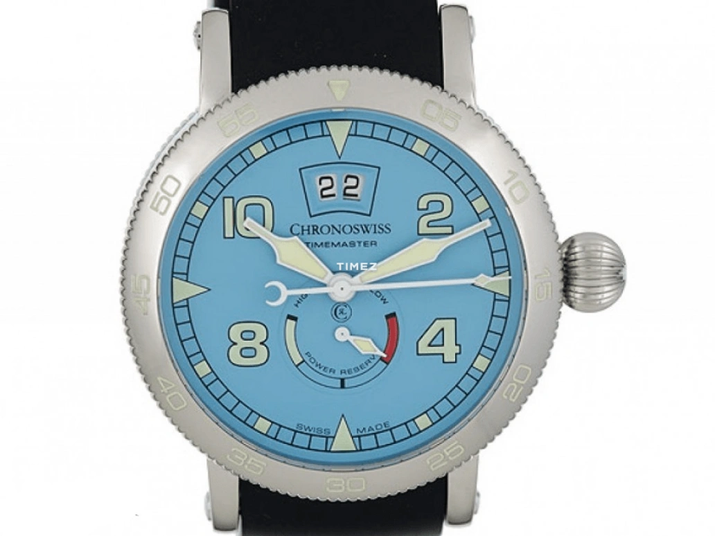 Chronoswiss,Timemaster 44mm,44mm,Stainless Steel,Blue,Automatic,Day,Power Reserve Indicator,CH,CH-3563.1