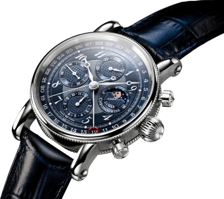 Chronoswiss,Sirius 41mm,41mm,Stainless Steel,Blue,Automatic,Chronograph,Moonphase,Day,CH,CH-7543L-BL