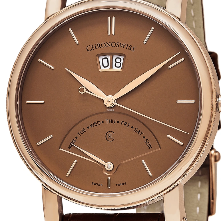 Chronoswiss,Sirius 40mm,40mm,Rose Gold,Brown,Automatic,Date,Day,Retrograde,CH,CH-8121R-CP