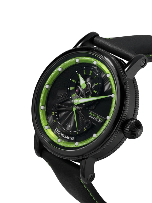 Chronoswiss,Open Gear 44mm,44mm,Stainless Steel,Black,Green,Automatic,Retrograde,42hours,CH,CH-6925-BKGRE