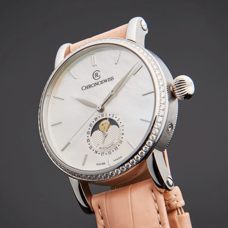 Chronoswiss,Sirius 40mm,40mm,Stainless Steel,White,Automatic,Moonphase,Day,CH,CH-8523D-MP