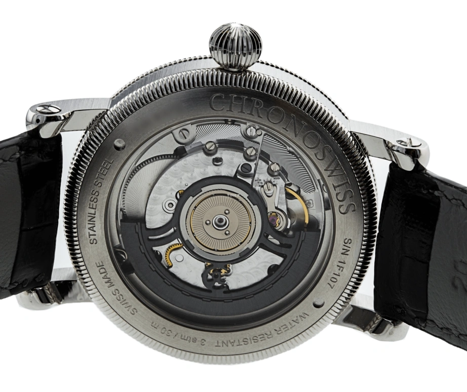 Chronoswiss,Heritage 40mm,40mm,Stainless Steel,Grey,Automatic,Jumping Hours,42hours,CH,CH-8323-GRGR