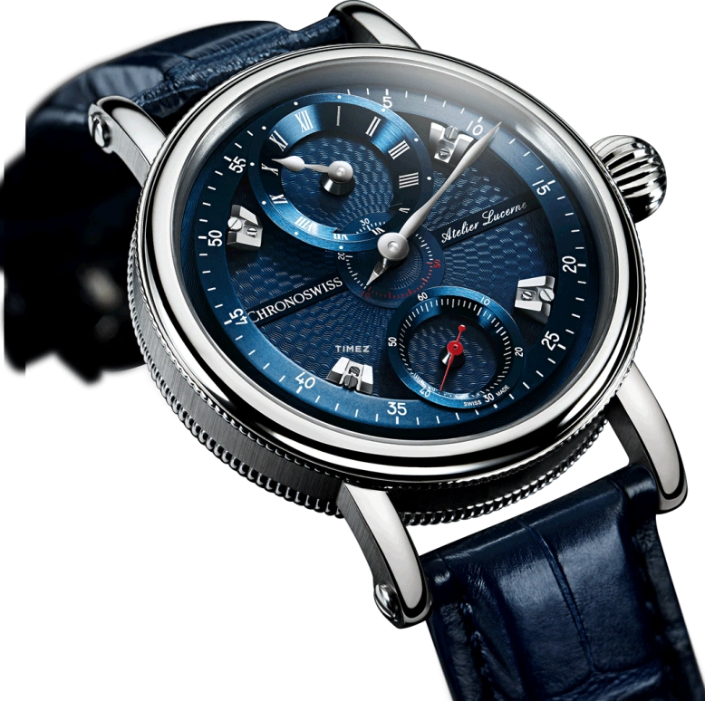 Chronoswiss,Flying 44mm,44mm,Stainless Steel,Blue,Handwound,46hours,In-house Caliber,CH,CH-6723-BLBL