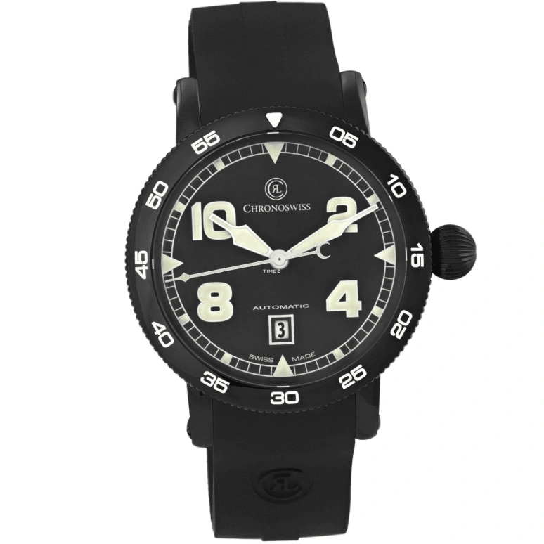 Chronoswiss,Timemaster 44mm,44mm,Stainless Steel,Black,Automatic,Day,42hours,CH,CH-8645