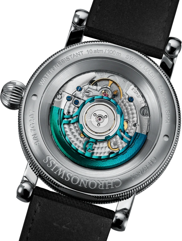 Chronoswiss,Open Gear 41mm,41mm,Stainless Steel,Black,Blue,Automatic,Retrograde,42hours,CH,CH-8753.1-TUBK4
