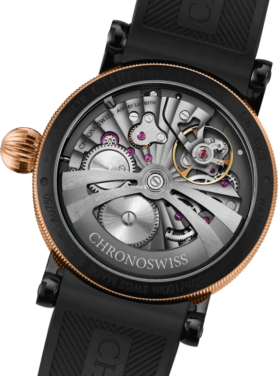 Chronoswiss,Open Gear 42mm,42mm,Titanium,Red Gold,Black,Automatic,Retrograde,55hours,CH,CH-6925T.1R-BKGO