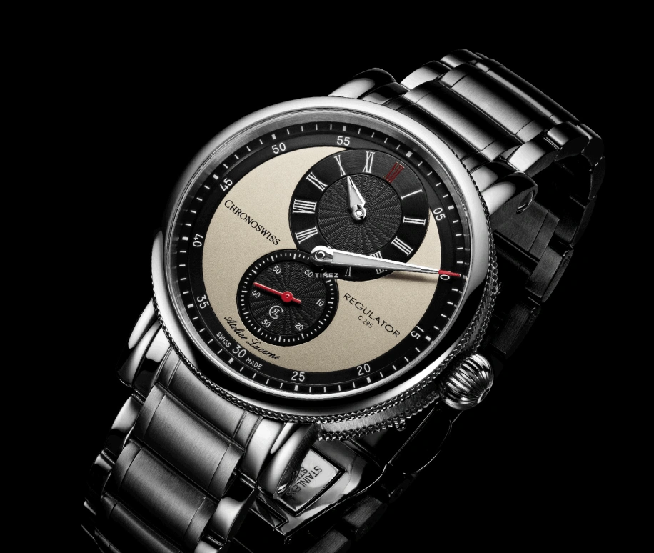 Chronoswiss,Classic 37mm,37mm,Stainless Steel,Black,Grey,Automatic,42hours,In-house Caliber,CH,CH-4023-GRBK
