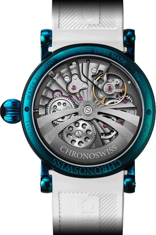 Chronoswiss,Open Gear 42mm,42mm,Titanium,Green,Blue,Automatic,Retrograde,55hours,CH,CH-6924T.1-GRBL