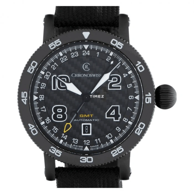 Chronoswiss,Timemaster 44mm,44mm,Stainless Steel,Black,Automatic,Day,Dule Time,CH,CH-2535