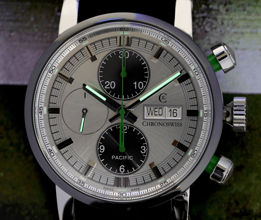 Chronoswiss,Pacific 43mm,43mm,Stainless Steel,Silver,Automatic,Chronograph,Date,Day,CH,CH-7585B-SI