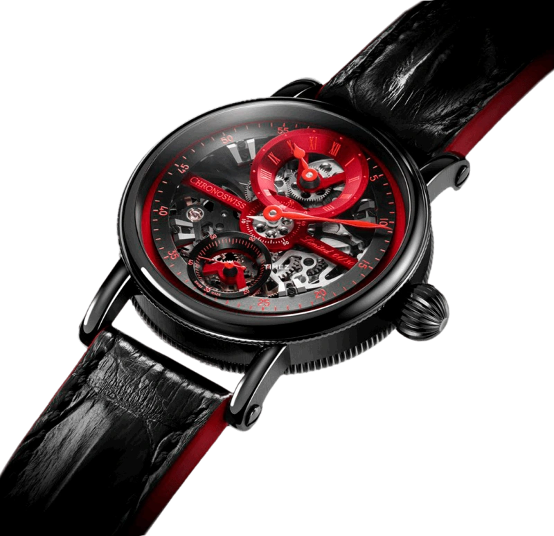 Chronoswiss,Flying 44mm,44mm,Stainless Steel,Skeleton,Handwound,46hours,In-house Caliber,CH,CH-6725S-REBK