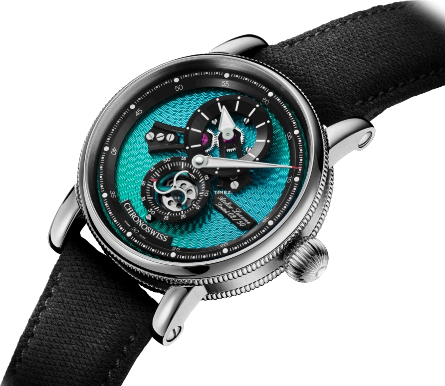 Chronoswiss,Open Gear 41mm,41mm,Stainless Steel,Black,Blue,Automatic,Retrograde,42hours,CH,CH-8753.1-TUBK4