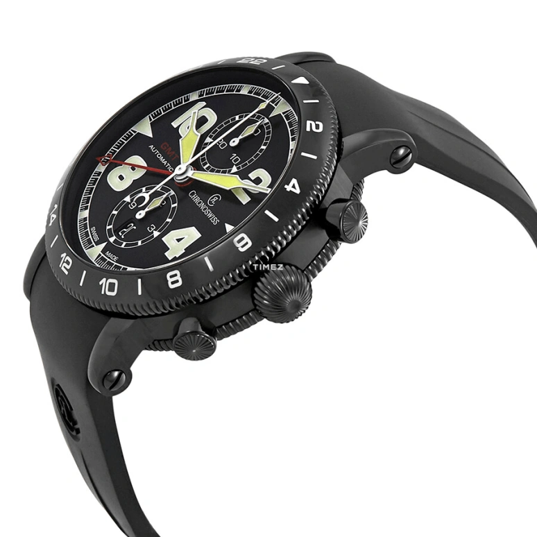 Chronoswiss,Timemaster 44mm,44mm,Stainless Steel,Black,Automatic,Chronograph,Day,Dule Time,CH,CH-7555.1