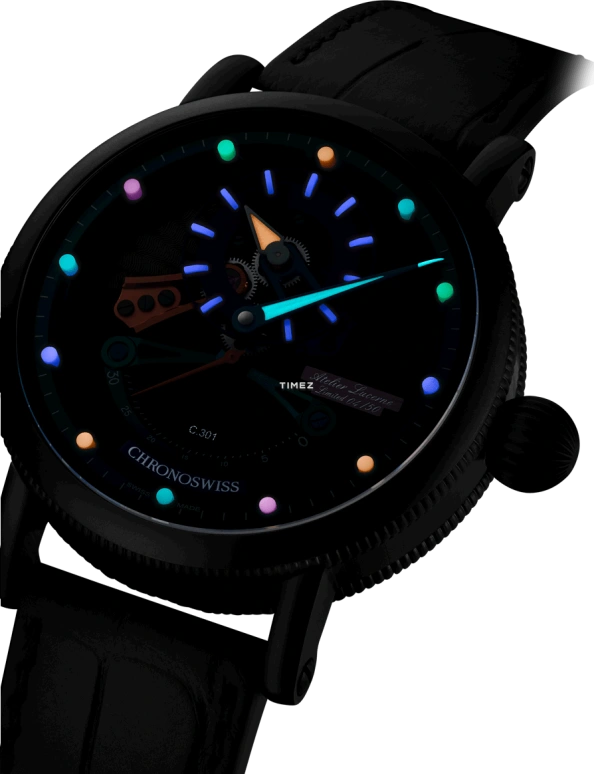 Chronoswiss,Open Gear 44mm,44mm,Stainless Steel,Black,Multi-Color,Automatic,Retrograde,42hours,CH,CH-6925M-COL