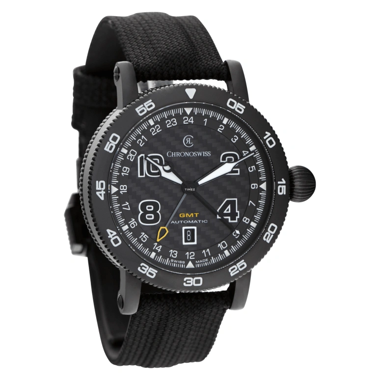 Chronoswiss,Timemaster 44mm,44mm,Stainless Steel,Black,Automatic,Day,Dule Time,CH,CH-2535