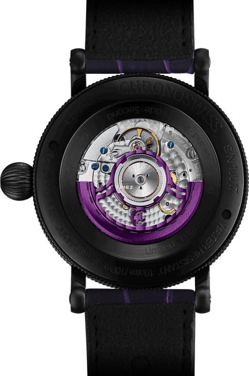 Chronoswiss,Open Gear 44mm,44mm,Stainless Steel,Purple,Black,Automatic,Retrograde,42hours,CH,CH-6925M-BKPU