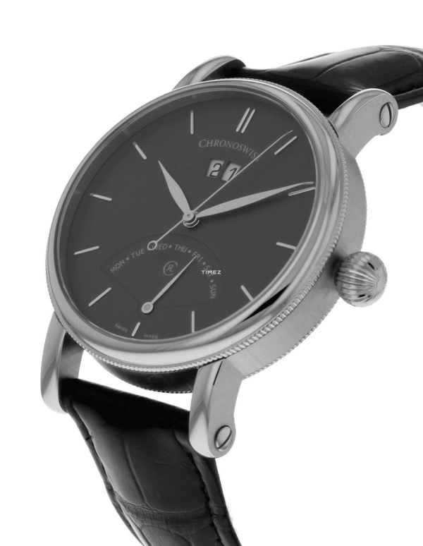 Chronoswiss,Sirius 40mm,40mm,Stainless Steel,Grey,Black,Automatic,Date,Day,Retrograde,CH,CH-8123-DS