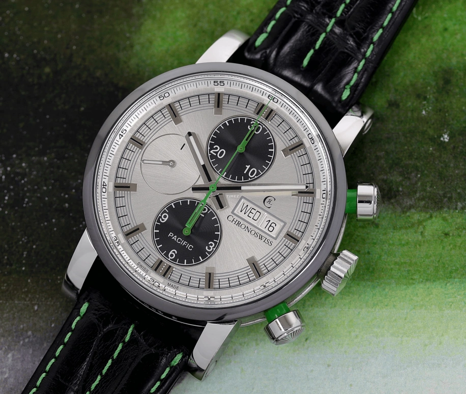 Chronoswiss,Pacific 43mm,43mm,Stainless Steel,Silver,Automatic,Chronograph,Date,Day,CH,CH-7585B-SI