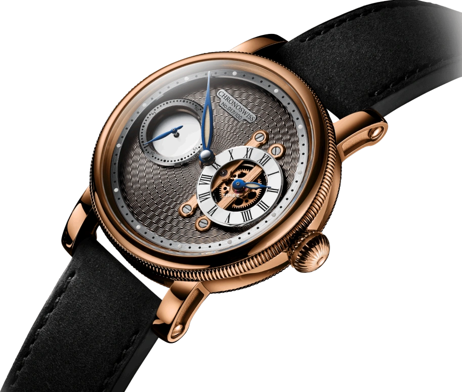 Chronoswiss,Strike 40mm,40mm,Red Gold,Grey,Automatic,55hours,In-house Caliber,CH,CH-5021-ANSI