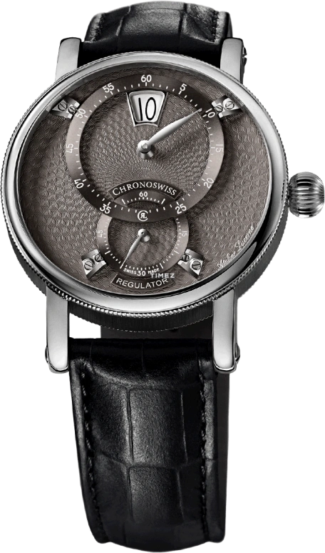 Chronoswiss,Heritage 40mm,40mm,Stainless Steel,Grey,Automatic,Jumping Hours,42hours,CH,CH-8323-GRGR
