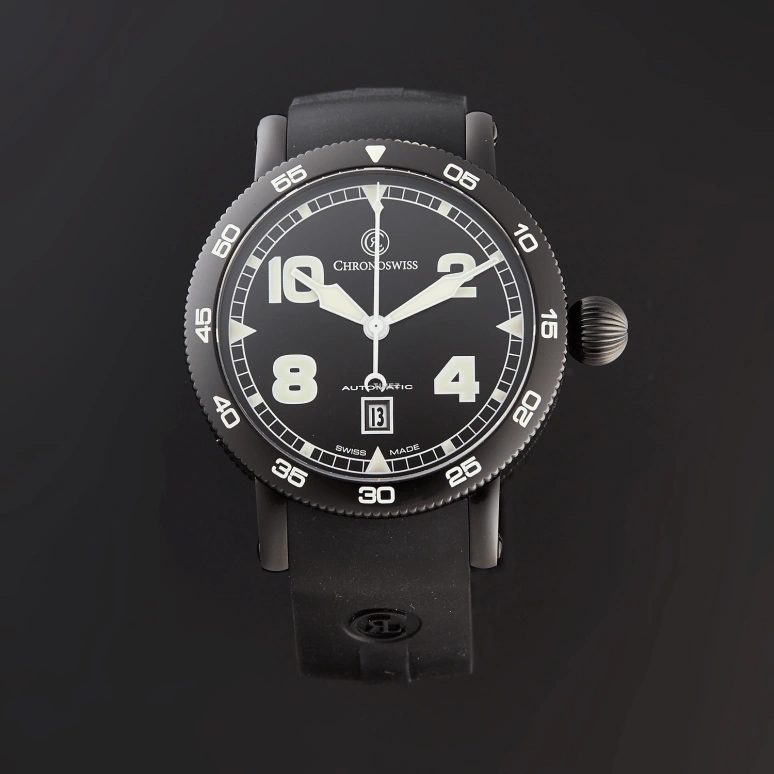 Chronoswiss,Timemaster 44mm,44mm,Stainless Steel,Black,Automatic,Day,42hours,CH,CH-8645