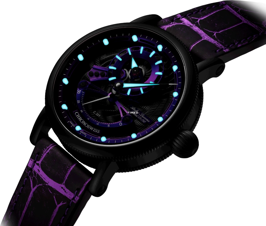 Chronoswiss,Open Gear 44mm,44mm,Stainless Steel,Purple,Black,Automatic,Retrograde,42hours,CH,CH-6925M-BKPU