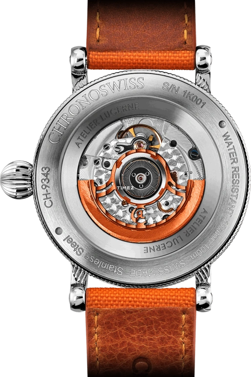 Chronoswiss,Space Timer 44mm,44mm,Stainless Steel,Orange,Automatic,Day,42hours,CH,CH-9343.2-SOL