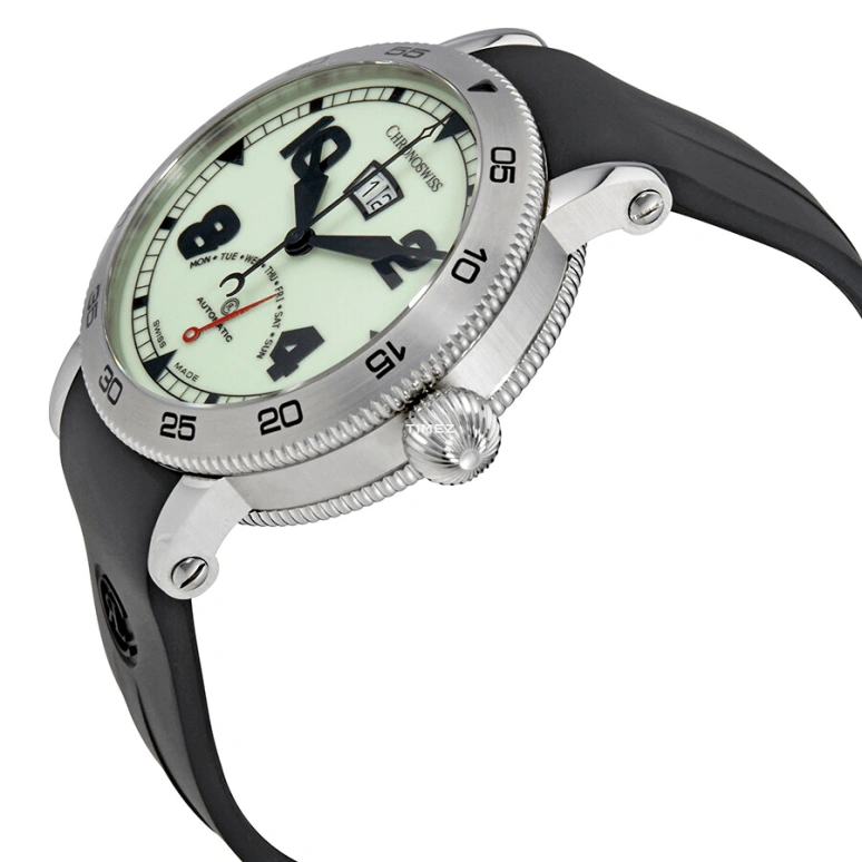Chronoswiss,Timemaster 44mm,44mm,Stainless Steel,White,Automatic,Date,Day,Retrograde,CH,CH/8143/LU