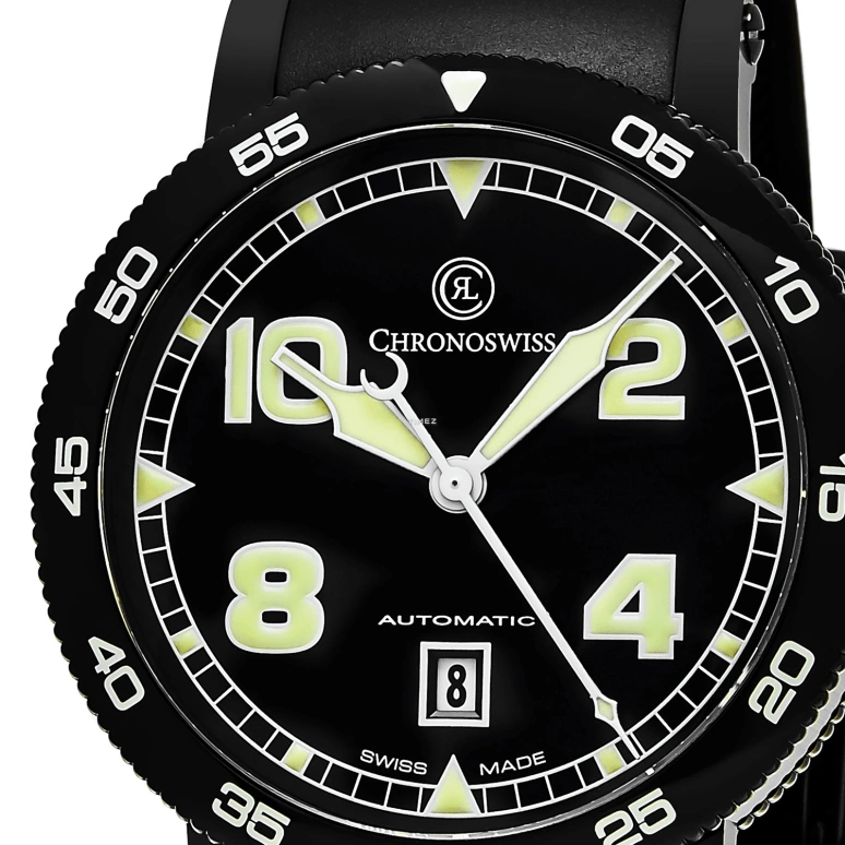 Chronoswiss,Timemaster 44mm,44mm,Stainless Steel,Black,Automatic,Day,42hours,CH,CH-8645