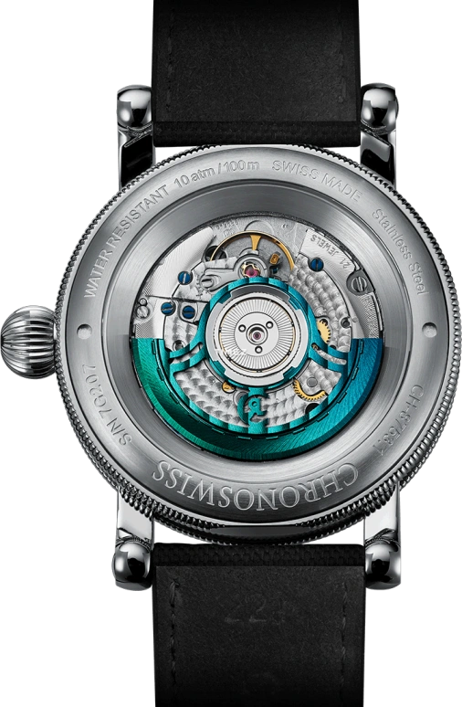Chronoswiss,Open Gear 41mm,41mm,Stainless Steel,Black,Blue,Automatic,Retrograde,42hours,CH,CH-8753.1-TUBK4