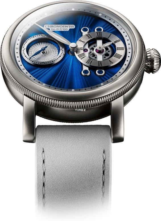 Chronoswiss,Strike 40mm,40mm,Stainless Steel,Blue,Automatic,55hours,In-house Caliber,CH,CH-5023M-BLSI