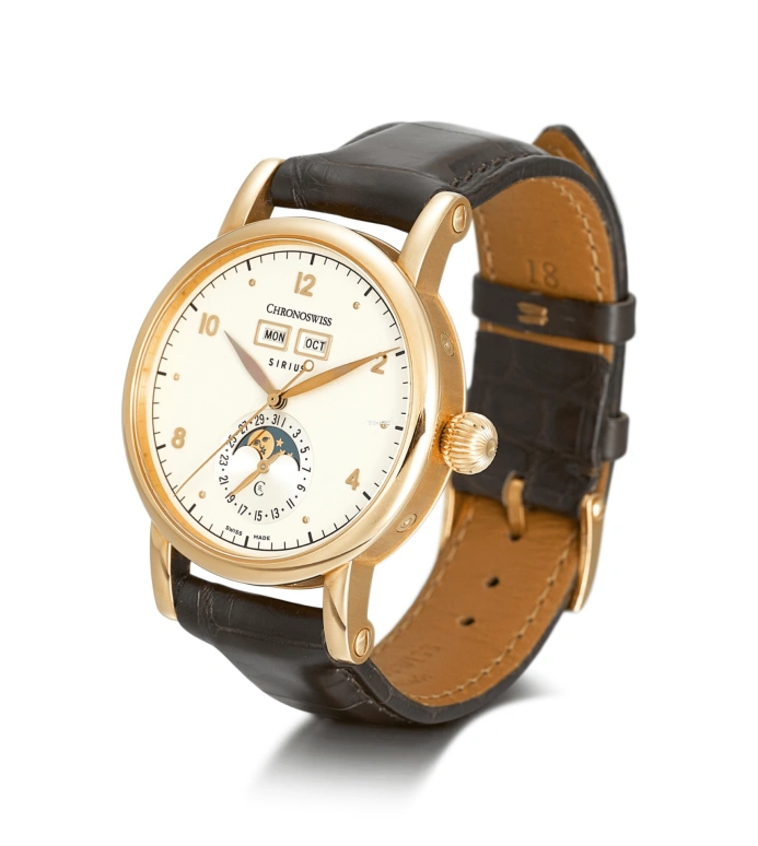Chronoswiss,Sirius 40mm,40mm,Rose Gold,White,Automatic,Moonphase,Month,Date,Day,42hours,In-house Caliber,CH,CH-9341R
