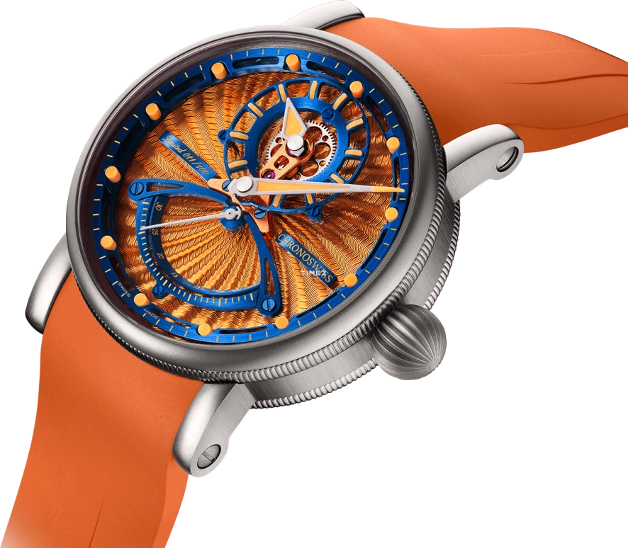 Chronoswiss,Open Gear 42mm,42mm,Titanium,Orange,Blue,Automatic,Retrograde,55hours,CH,CH-6923TM.1-ORBL