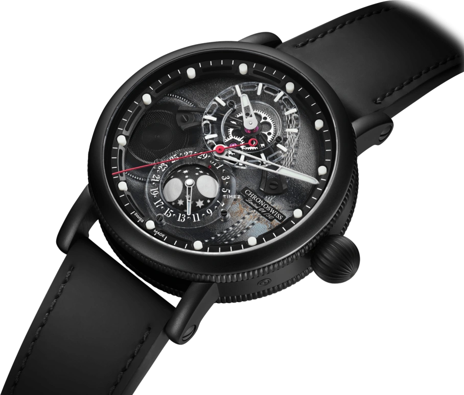 Chronoswiss,Space Timer 44mm,44mm,Stainless Steel,Black,Automatic,Day,42hours,CH,CH-9345M.2-GRBK
