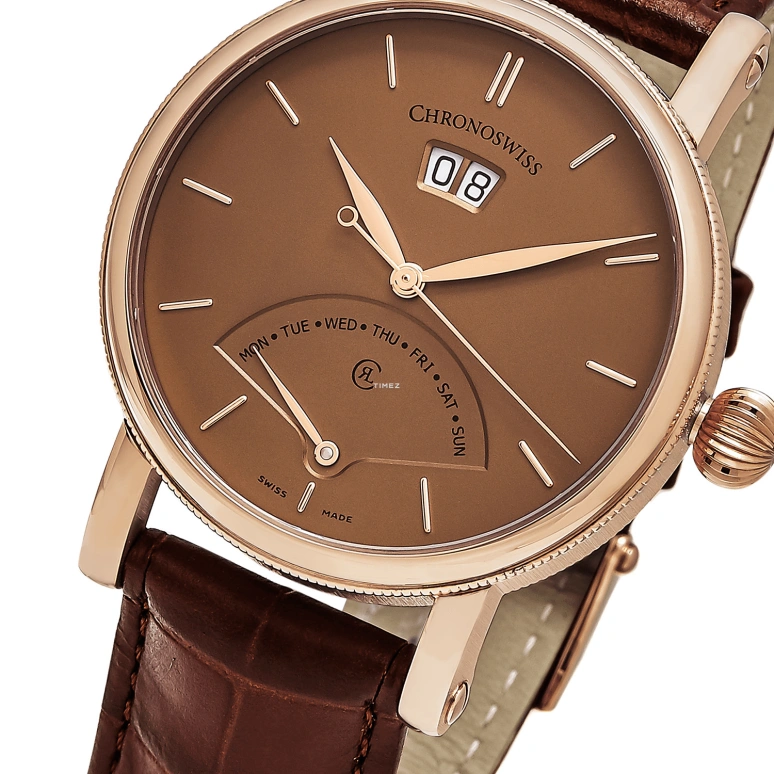 Chronoswiss,Sirius 40mm,40mm,Rose Gold,Brown,Automatic,Date,Day,Retrograde,CH,CH-8121R-CP